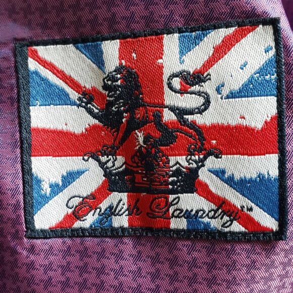 English Laundry 2Pc Suit Men’s 42R 35W Navy Blue 2-Piece Modern Fit Blazer Pants - Picture 4 of 14